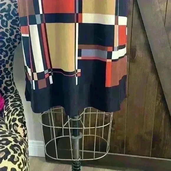 Emma & Michele Geometric Color Block Size Large 3/4 Sleeve Sheath Dress - Picture 3 of 8